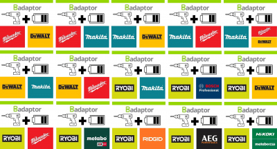 Redukce BADAPTOR pro elektrické nářadí 18V na akumulátory od jiných výrobců